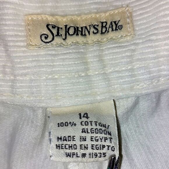 St John's Bay Winter White Corduroy Pants - Picture 9 of 10